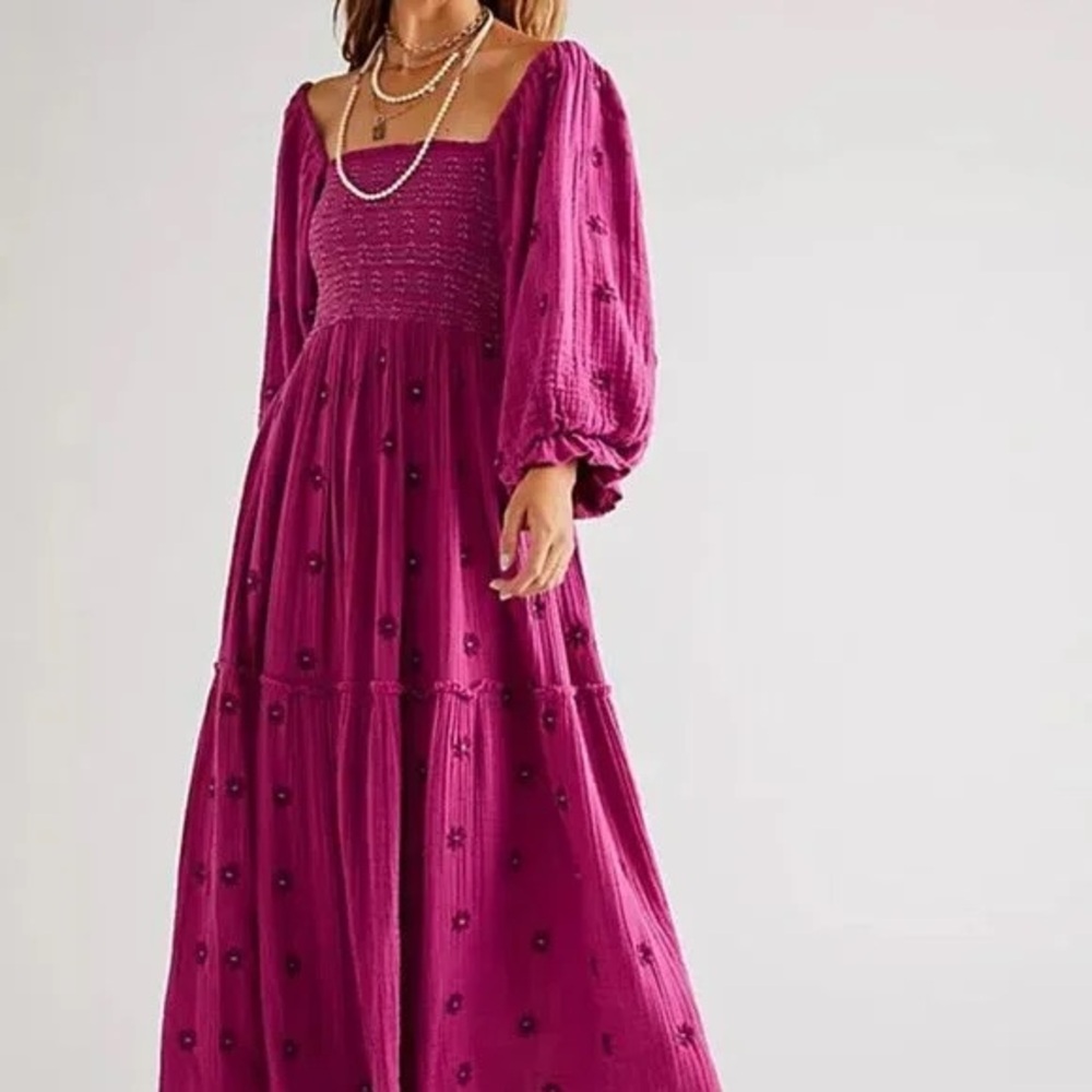 Free People Dahlia Embroidered Maxi Dress